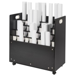 Piirustusteline viisikymmentä lokeroa MDF ja lastulevy siirrettävä pyörillä