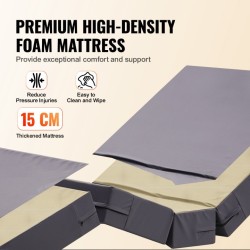 Täyssähköinen 5-toimintoinen sairaalasänky sydäntuoliasennolla vesitiivis vaahtomuovipatja mukana 250 kg kantavuus