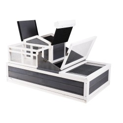 Puinen kilpikonna aitaus seetripuusta 112 x 65 x 61 cm kaksitasoinen kolmiosainen