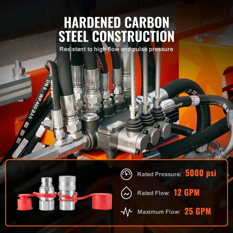 Litteän pinnan hydrauliset pikaliittimet 1/2 tuuman runko 3/4 SAE kromipinnoitettu