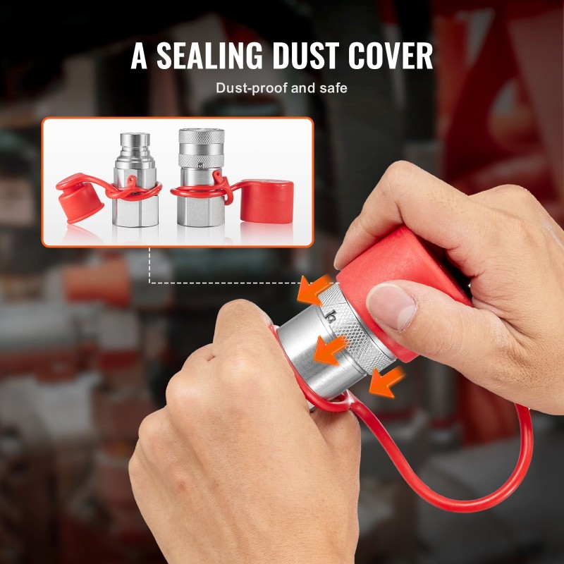 Litteän pinnan hydrauliset pikaliittimet 1/2 tuuman runko 3/4 SAE kromipinnoitettu