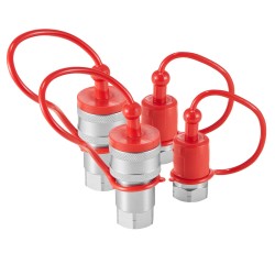 Kapearunkoiset puoli tuuman NPT hydrauliikkaliittimet 2 paria 4 suojatulppaa kromipinnoitettu hiiliteräs