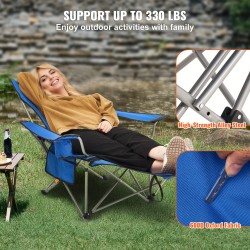 Retkituoli seosteräs verkkokangas 4-portainen selkänoja irrotettava jalkatuki 150 kg kantavuus