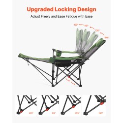 Taitettava lepotuoli 4 asentoa verkkokangas niskatuki irrotettava jalkatuki kantavuus 100 kg