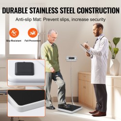 Kannettava digitaalinen lääkärivaaka ruostumatonta terästä liukuestematolla kilogramma- ja paunayksiköillä