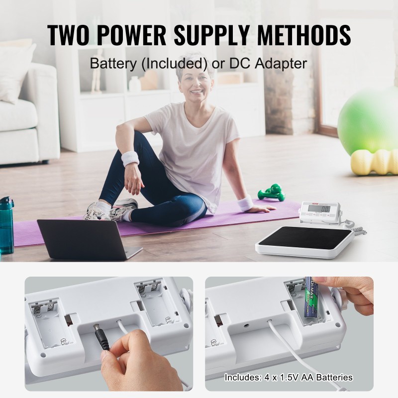 Kannettava digitaalinen lääkärivaaka ruostumatonta terästä liukuestematolla kilogramma- ja paunayksiköillä