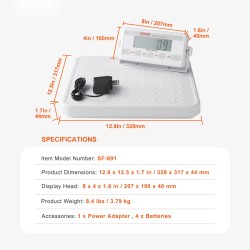 Kannettava digitaalinen lääkärivaaka ruostumattomasta teräksestä liukumaton alusta neljäsataaneljäkymmentä paunaa