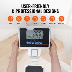 Digitaalinen lääkärivaaka ammattilaiskäyttöön painokapasiteetti 299,4 kg pituusalue 88–210 cm