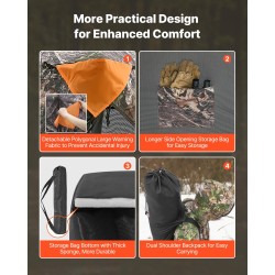 Maastokuvioitu metsästyssuoja 1–2 henkilölle 270 asteen yhden suunnan verkkopaneelit