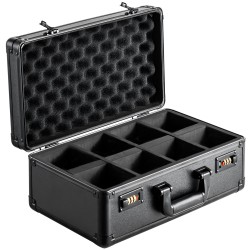 Korttikotelo alumiiniseosrunko neljä lokeroa yhdeksänkymmentä millimetriä leveät korttipaikat numerolukolla