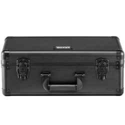 Korttilaatikko alumiiniseosrunkoinen 4 leveää lokeroa 108 PSA korttia avainlukolla vaahtomuovivälilevyin