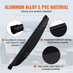 Tavaratilan suojaverho vedettävä alumiiniseos PVC-nahkajäljitelmä musta Mazda CX-5 2017–2025 5-paikkainen