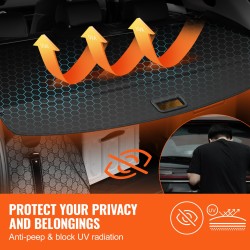 Rullattava tavaratilan suojapeite alumiinirunko PVC-nahkatextuuri musta yhteensopiva Jeep Grand Cherokee 2022–2025 5-paikkainen