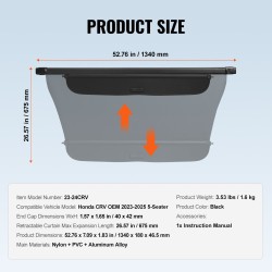 Vedettävä tavaratilan suojarulla yhteensopiva Honda CRV 2023–2025 5-paikkaiseen alumiiniseosrunko PVC-nahkatekstuuri