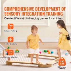 Puinen kolmeosainen tasapainopalkkisetti 2–6-vuotiaille tasapainon ja motoriikan harjoitteluun kantokassilla