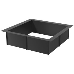 Tulikehä hiiliteräksinen mattamusta neliö 36x36 30x30 tuumaa 10 tuumaa korkea ulkokäyttöön