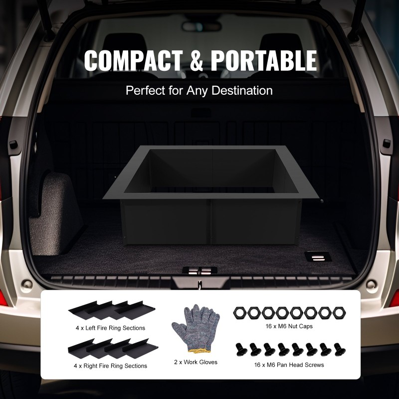 Tulikehä hiiliteräksinen mattamusta neliö 36x36/30x30 tuumaa 10 tuumaa korkea ulkokäyttöön