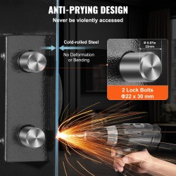 Seinään asennettava aseturvakaappi 109 cm kylmävalssattu teräs 4 hyllyä näppäimistö sormenjälkilukko