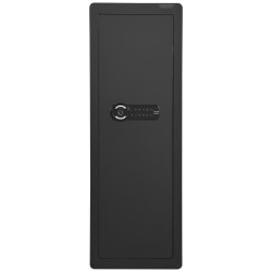 Seinään asennettava aseturvakaappi 109 cm kylmävalssattu teräs 4 hyllyä näppäimistö sormenjälkilukko