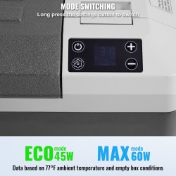 Autokylmälaukku 25 L kompressorilla säädettävä -20–20 °C 12/24 V ja 100–240 V