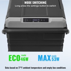 Kannettava kompressorijääkaappi ja pakastin 95 l kaksiosainen pyörillä teleskooppivetokahva 12/24 V