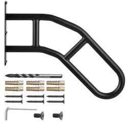 Seinäkiinnitteinen U-muotoinen käsijohde 29 tuumaa hiiliteräs mattamusta 2 kpl ulkokäyttöön