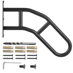 Seinään asennettava hiiliteräksinen käsijohde 29 tuumaa mattamusta ulkokäyttöön 1–3 portaalle