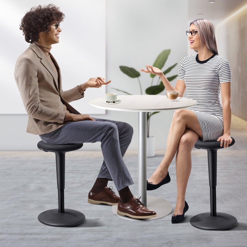 Aktiivituoli muovi ja rauta säädettävä 55–72 cm kiertävä musta