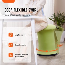 Keinuva aktiivituoli korkeussäädettävä kangas rautarunko 49–63,5 cm vihreä