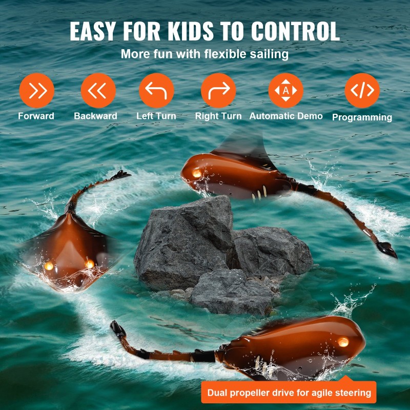 Kauko-ohjattava rauskulelu ABS-muovinen vedenpitävä USB-ladattava kaksi ladattavaa akkua