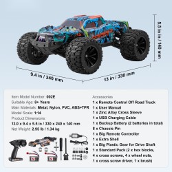 Radio-ohjattava maastoauto 1:14-mittakaava neliveto harjaton moottori 42 km/h