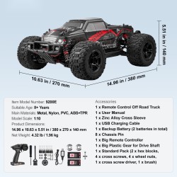 Radio-ohjattava 1:10-mittakaavainen neliveto maastoauto 45 asteen pyörätemppu 38 km/h kaksi akkua