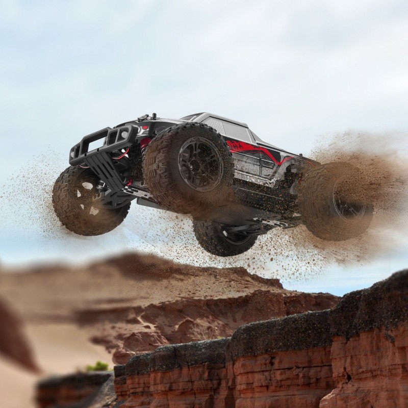 Radio-ohjattava 1:10-mittakaavainen neliveto maastoauto 45 asteen pyörätemppu 38 km/h kaksi akkua