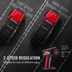 Kauko-ohjattava 1:24 nelivetoinen maastoauto täysi valaistus 2 ladattavaa akkua pikalatauksella