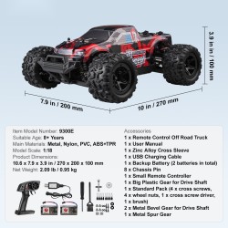 Kauko-ohjattava 1:18-mittakaavainen nelivetoinen maastoauto 36 km/h IPX4 2 akkua 8+-vuotiaille