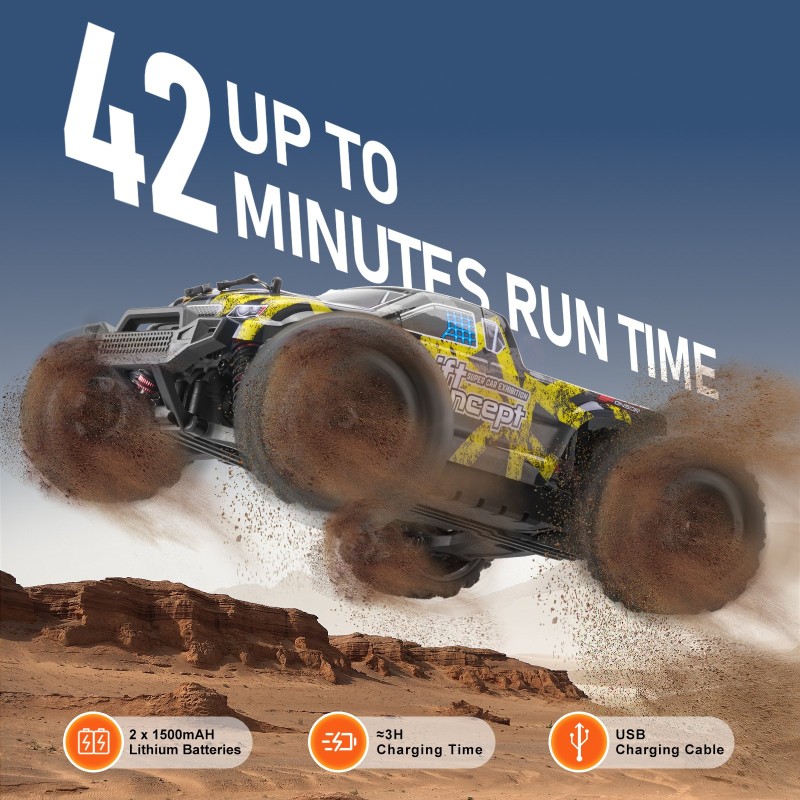 Radio-ohjattava 1:18 nelivetoinen maastoauto harjaton moottori pitkä ajoaika yli 8-vuotiaille