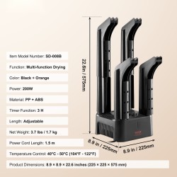 Kenkäkuivain neliputkinen irrotettava paloturvallinen muovi kaksi paria kolmen tunnin ajastin