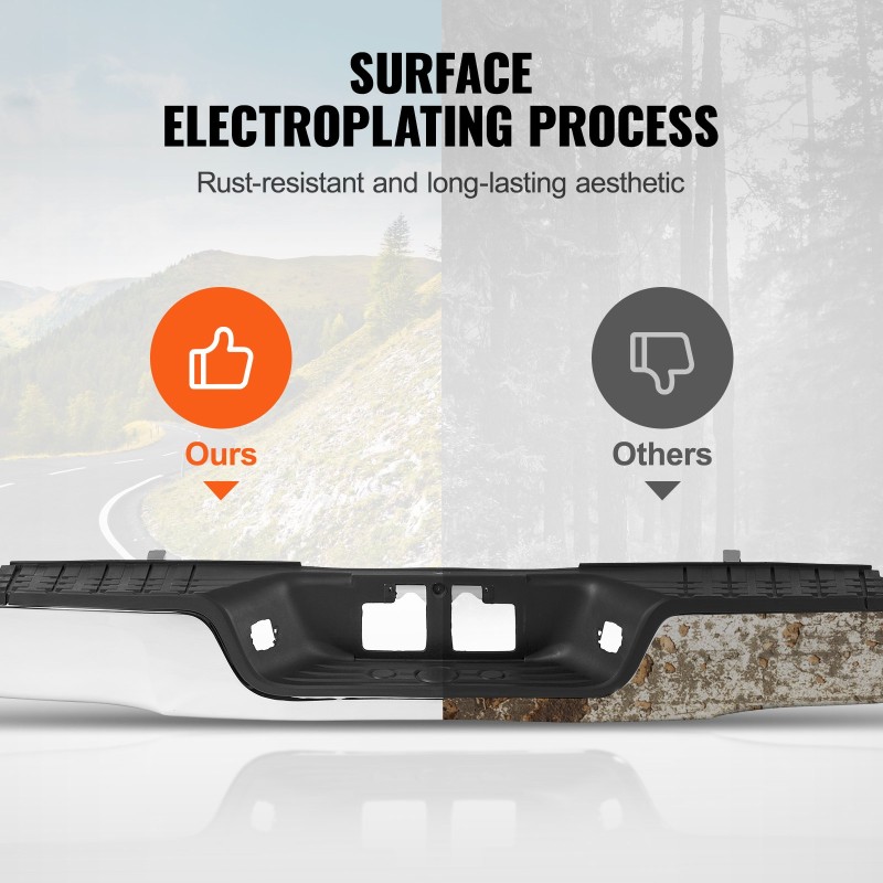Takapuskuri raskaasta teräksestä kromipinnoitteella astinlauta rekisterikilven valot Toyota Tundra 2007–2013 ilman anturireikiä