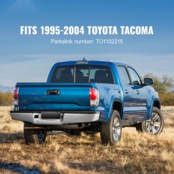 Takapuskuri kromattua terästä yhteensopiva Toyota Tacoma 1995–2004 askelolla ja rekisterivaloilla ilman anturinreikiä
