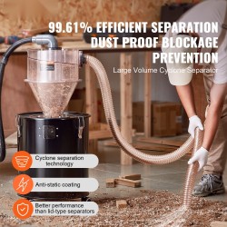 Syklonierotin läpinäkyvä ABS-muovinen 4 tuuman liitäntä märkä- ja kuivaimureille 18.9-37.85L säiliöille