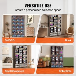 DVD- ja CD-säilytyskaappi säädettävillä hyllyillä tilaa jopa 1080 CD-levyä espresso