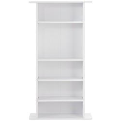 DVD- ja CD-säilytyskaappi 5 hyllyä säädettävillä hyllyillä valkoinen tilaa jopa 240 CD-levylle