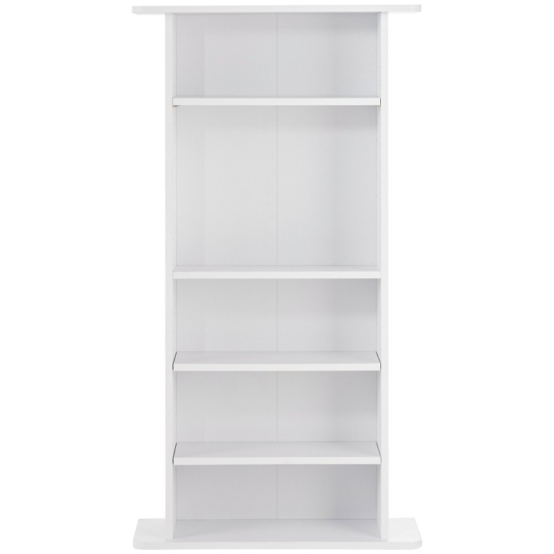 DVD- ja CD-säilytyskaappi 5 hyllyä säädettävillä hyllyillä valkoinen tilaa jopa 240 CD-levylle