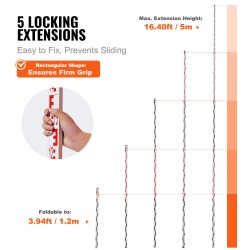 Teleskooppinen alumiininen mittakeppi 5m 5-osainen kaksipuolinen asteikko 1cm/1mm kuplavaaka kuljetuspussi