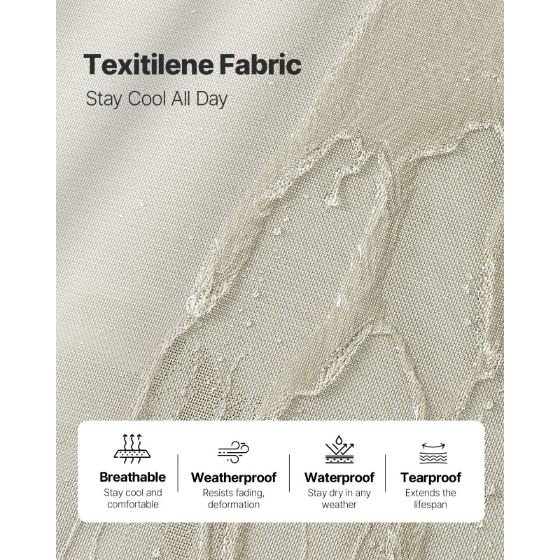 Taitettava ulkolepotuolisetti 2 kpl alumiiniseosrunko Textilene kangas 5 asentoa 181 kg