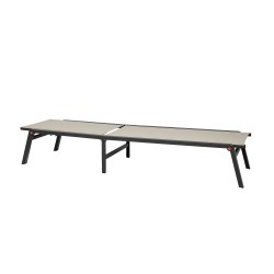 Taitettava ulkokäyttöön lepotuoli alumiinirunko texitilene kangas 5 säädettävää asentoa 181 kg