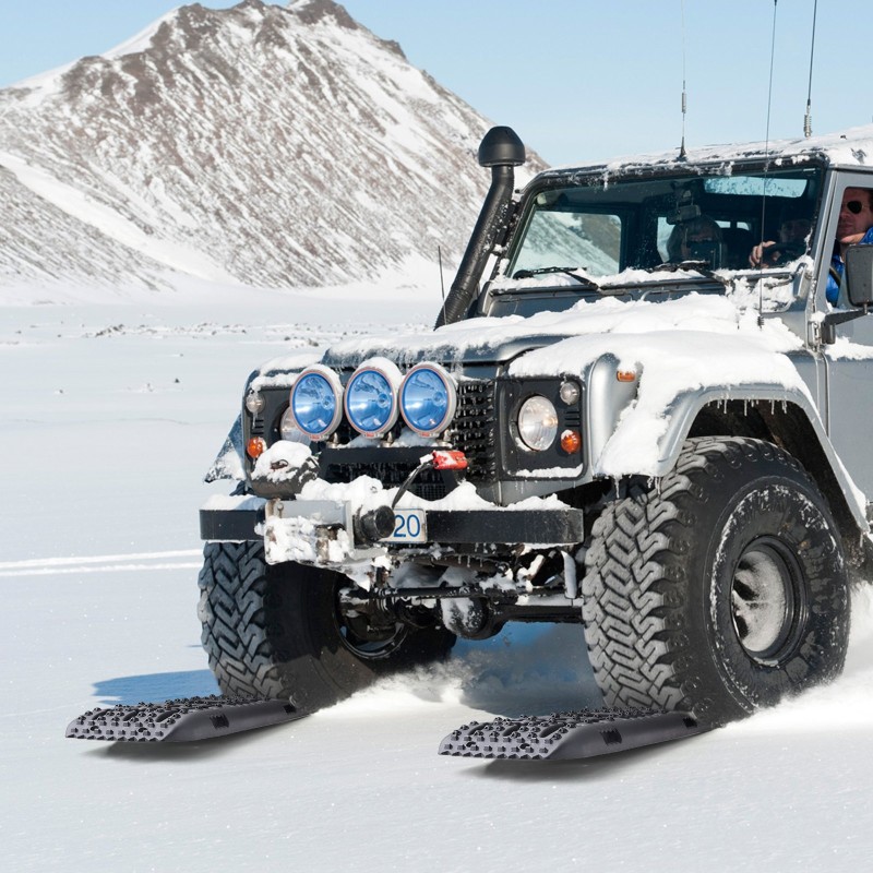 Vetolevyt PP-materiaali 10 tonnin kantavuus pitkä musta pari autoihin ja maastoautoihin