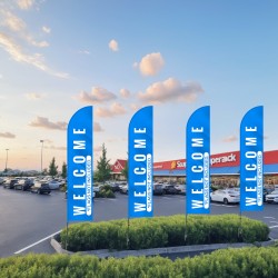 Höyhenlippusalkosetti alumiini ja lasikuitu kokonaiskorkeus 498,5 cm kaksi kappaletta ulkomainoskäyttöön