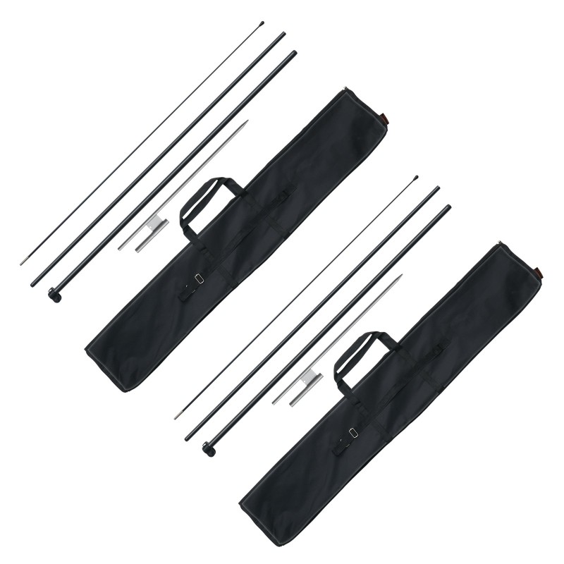 Lipputankosarja 2 kpl alumiiniseos ja lasikuitu 330 cm ulkokäyttö