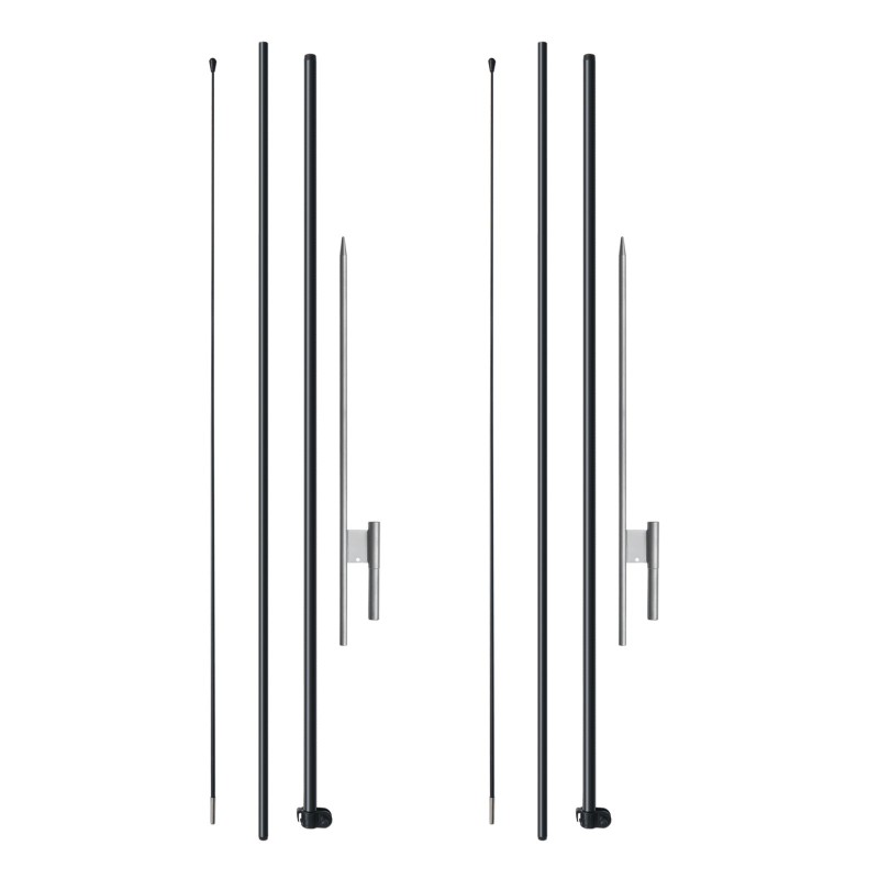 Lipputankosarja 2 kpl alumiiniseos ja lasikuitu 330 cm ulkokäyttö